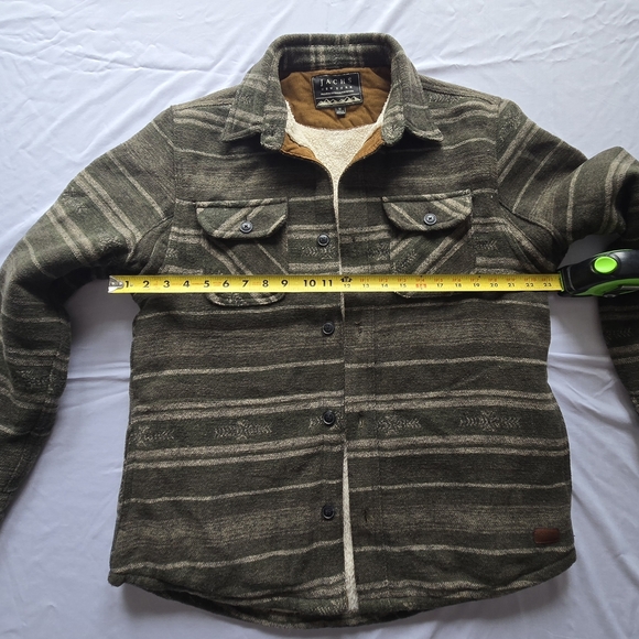 Men's Jachs Olive Striped shacket - Picture 7 of 10